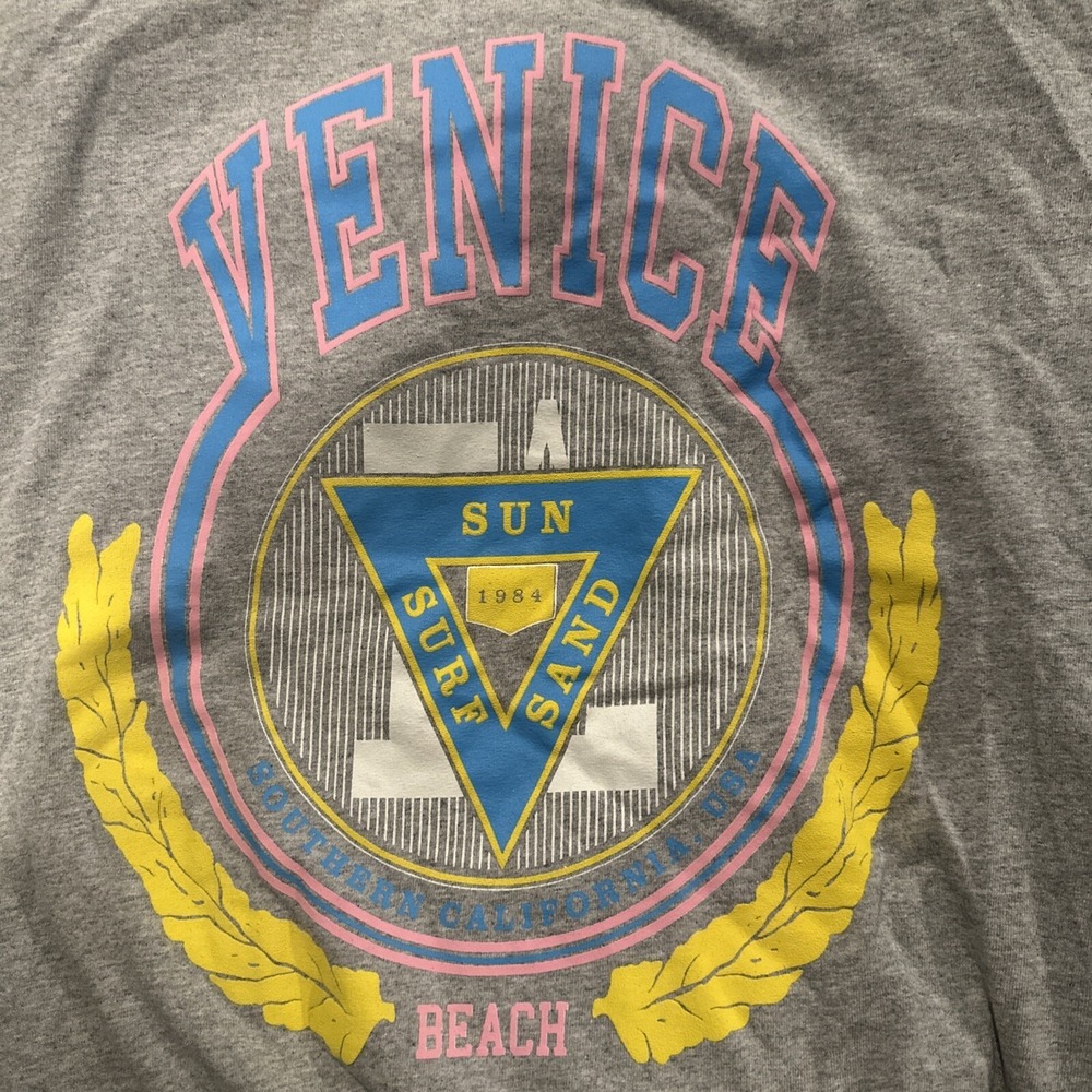 Brandy Melville J Galt‎ Shirt Womens One Size Gray Long Sleeve Oversized Venice